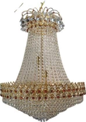 Energia Red and Golden Color Crystal Jhumar Hanging Light Flush Mount ...