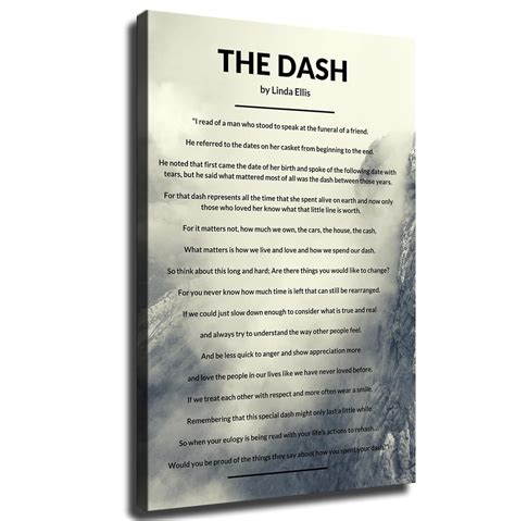 Amazon.com: The Dash Poem Wall Art Linda Ellis Vintage Poster Canvas ...