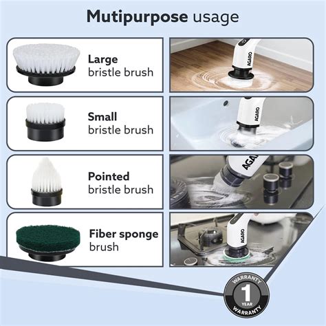 AGARO Royal Electric Spin Scrubber, Cleaning Brush Scrubber for Home ...