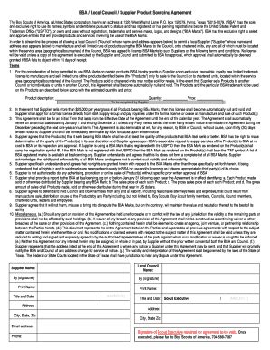 Product Sourcing Agreement - Fill and Sign Printable Template Online