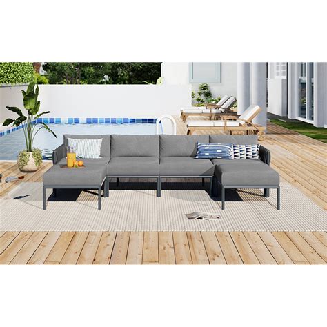 Latitude Run® Go 6-piece Aluminum Patio Furniture Set - Modern Outdoor ...