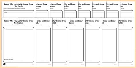 People Who Help Us Write and Draw Worksheet / Worksheets-Irish, worksheet