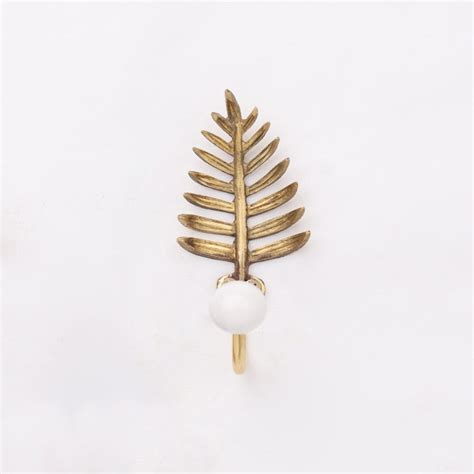 Golden Brass Leaf Wall Hook