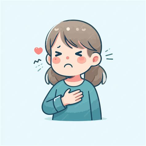 Vector people feel unwell when chest hurts | Premium AI-generated vector
