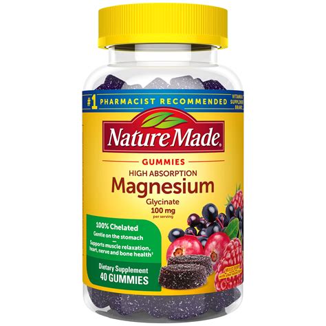 Nature Made Magnesium Glycinate 200 mg Per Serving Capsules, Dietary ...