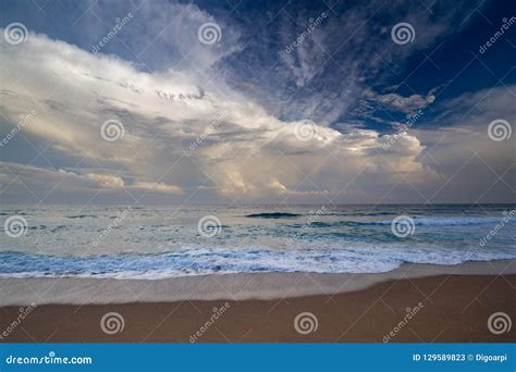 Beautiful Blue Ocean Picture with Interesting Clouds in a Spanish ...