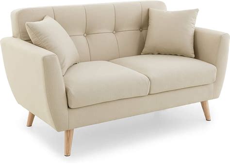 ONLINETHEKA Fabric Two Seater Sofa/2 Seater Sofa with 2 Cushions Lounge ...