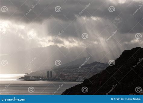 Cloudy Weather at Santa Cruz De Tenerife Stock Image - Image of nature ...