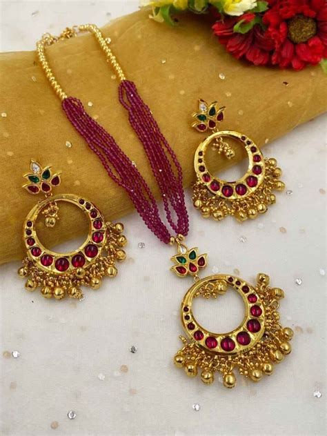 Buy Ruby Necklace Set For Weddings Online – Gehna Shop