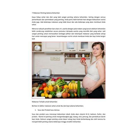 Makanan Yang Sehat Untuk Kehamilan 7 Minggu - Informasi Dunia Kesehatan