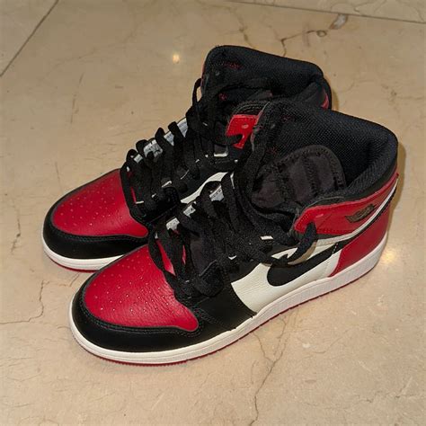 JORDAN 1 HIGH TOP RED BLACK WHITE | Red and black shoes, Red puma shoes ...