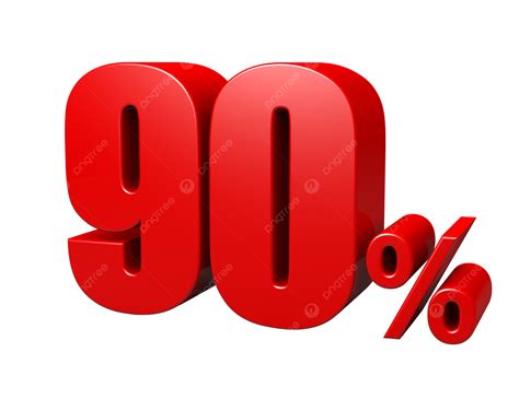 90 Percent Digits, On White, Ninety Percent, Proportion PNG Transparent ...