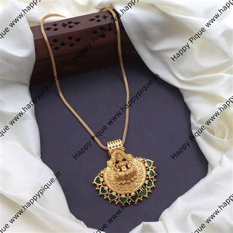 Real Gold Tone Kerala Lakshmi Palakka Pendant Chain – Happy Pique