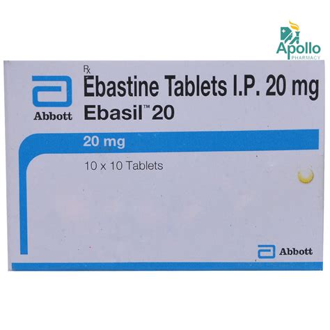 Ebasil 20 Tablet 10's Price, Uses, Side Effects, Composition - Apollo ...