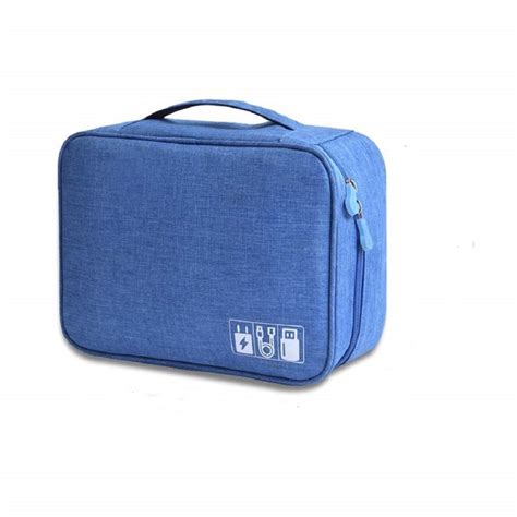 Buy Awestuffs Blue Travel Electronic Accessories Gadget Organizer Online