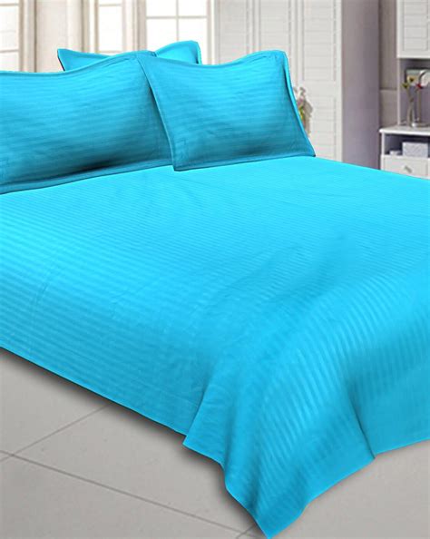 Knix Cotton Satin King , Queen Size Self Stripe Bed Sheet | Knix Sleep