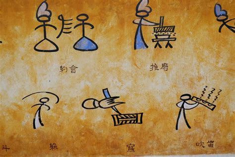 古代用图画表示的汉字,汉字创意绘画,把汉字变成画_大山谷图库