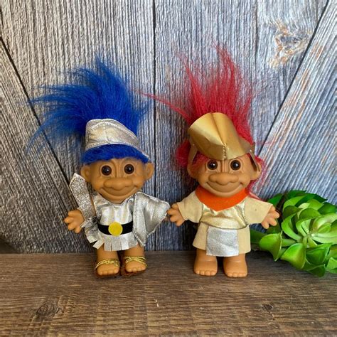 2 Gladiator Troll Red Hair Troll {vintage Russ Berrie Troll} 5 Inch ...