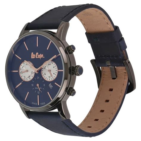Buy Online Lee Cooper Quartz Multifunction Black Dial Leather Strap ...