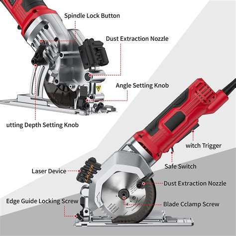 Circular saw 4.8 amp 4-1/2 inch 3500rpm compact electric circular saws ...