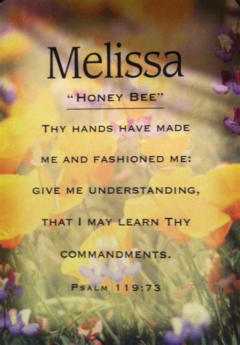 What Does the Name Melissa Mean in the Bible