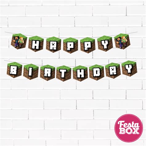 Background Banner for Birthday Party Decoration - Minecraft Theme Opti ...