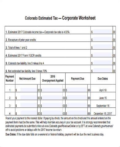 FREE 8+ Sample Estimated Tax Forms in MS Word | PDF