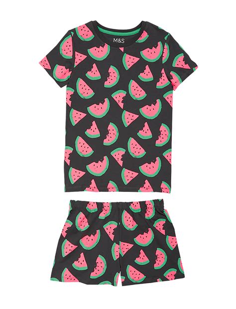 Buy Cotton Watermelon Short Pyjamas (7-16 Yrs) at Marks & Spencer