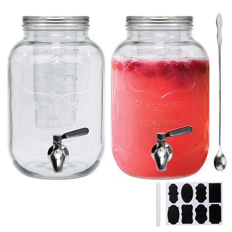 Buy 1 Gallon / 4000ml Clear Mason Jar With Lids, Airtight Glass Jars ...