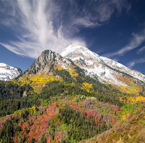 East side of the Wasatch Range on Utah's Alpine Loop Scenic Highway ...