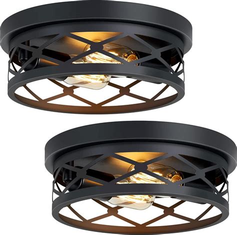 XPEHK 2 Pack Flush Mount Ceiling Light,Farmhouse Light Fixtures Ceiling ...