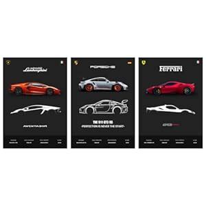 Funk You Store Supercar Poster (Pack of 3) Porsche Poster + Ferrari ...