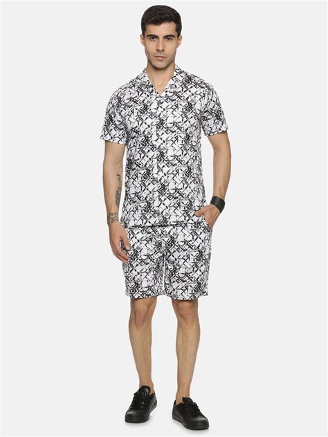 White Black Luxe Co-Ord Set Shirt – Melvin Jones