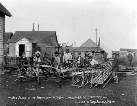 Alaska Dog Sleds C1913Na Group Of Eskimo Men And A Caucausian Clergyman ...