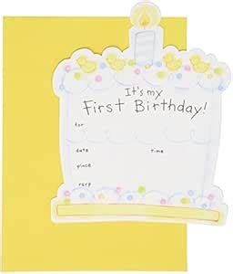 Mara-Mi First Birthday Cake Die-Cut Fill-In Invitation, 10-Count ...