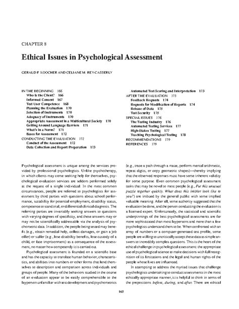 Ethical Issues in Psychological Assessment (PSY 101) - Chapter 8 ...