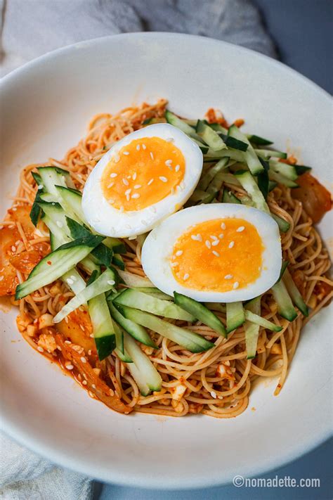 Bibimguksu | Spicy Cold Korean Mixed Noodles - Nomadette