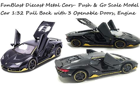 FunBlast Diecast Metal Cars- Push & Go Scale Model Car 1:32 Pull Back ...