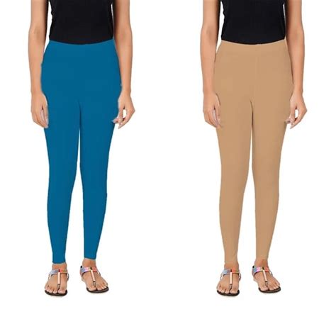 AULIKA Bio-Wash Cotton Leggings (2-Pack) | Rama Green And Lightskin