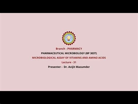 Pharmaceutical Microbiology Video Lectures | Bachelor of Pharmacy 3rd ...