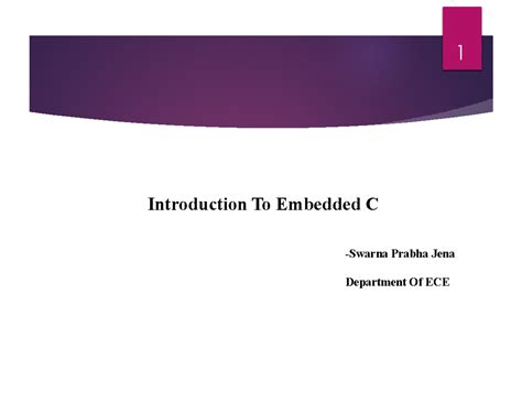 Embedded-C-1 - Embedded c programming - Introduction To Embedded C ...