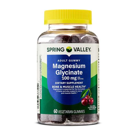 Spring Valley Magnesium Glycinate Vegetarian Gummies Cherry Berry 100 ...