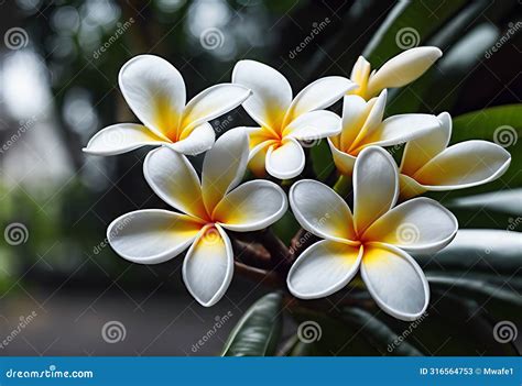 Frangipani Tree Pagoda Flowers Plumeria Blossom Dark Pocynaceae Name ...