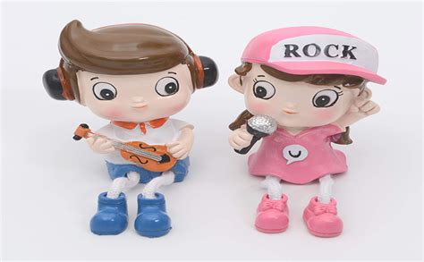 Buy Store2508 Polyresin Cute Boy & Girl Hanging Legs Showpiece Dolls ...