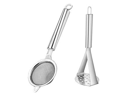 KOWS® Stainless Steel Kitchen Tools Combo Set 2 of Tea Strainer Chai ...