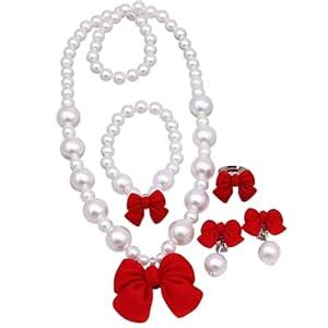SYGA Children's Girls Necklace Earring Bracelet Ring Set Jewelry Bow ...