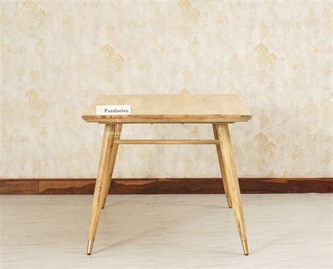 Boston Solid Wood Rattan Cane Dining Table Four-Seater Set