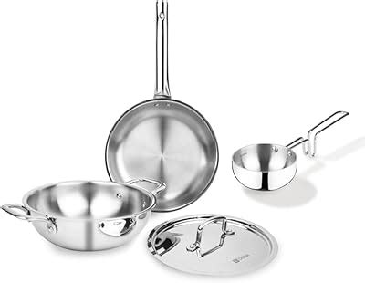 Buy Bergner Tripro Triply Stainless Steel 4 Pc Cookware Set, 24 cm ...