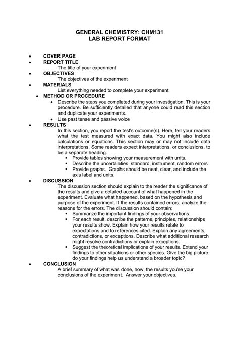 Image result for Lab Report ACS Format