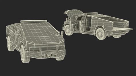 Tesla Cybertruck NYPD Rigged for Maya 3D | 3D Molier International